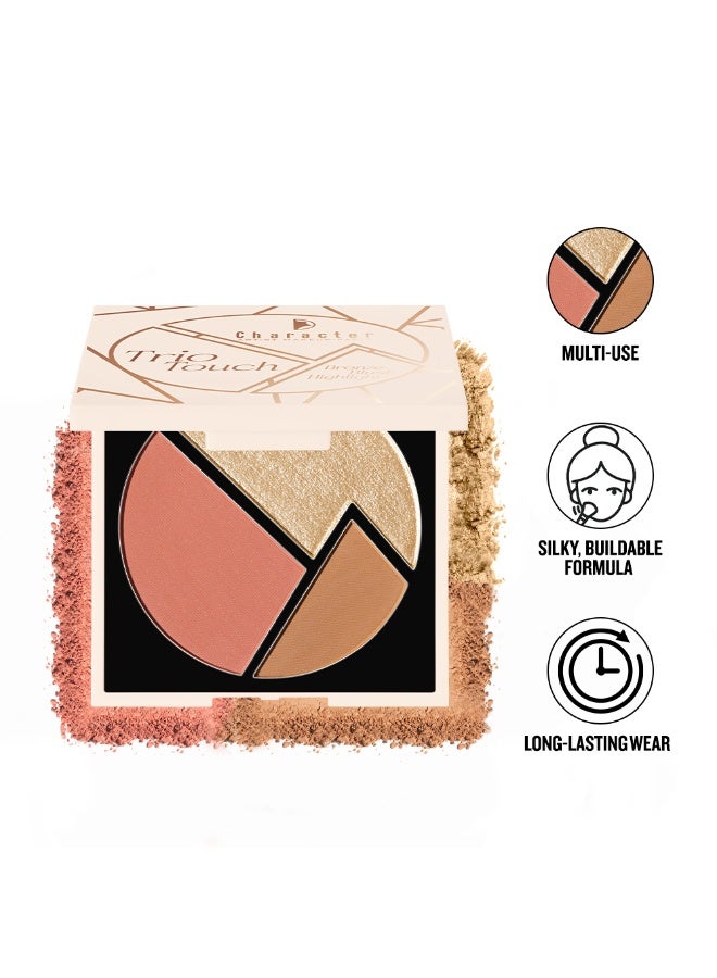 Character Trio Touch Bronze Blush-Highlight Palette - Image 1